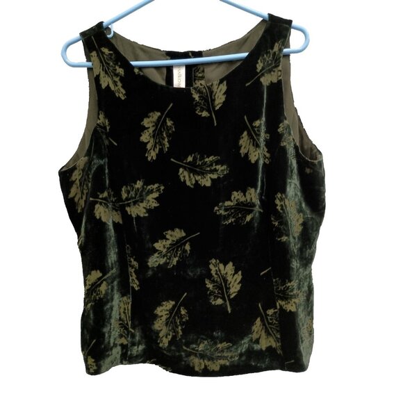 Dana Buchman Jackets & Blazers - VTG Y2K Dana Buchman Womens Velvet Top SZ 16 Green Leaf Back Button Whimsigoth